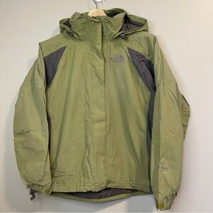 The North Face Light Green and Gray Light weight Raingear Jacket